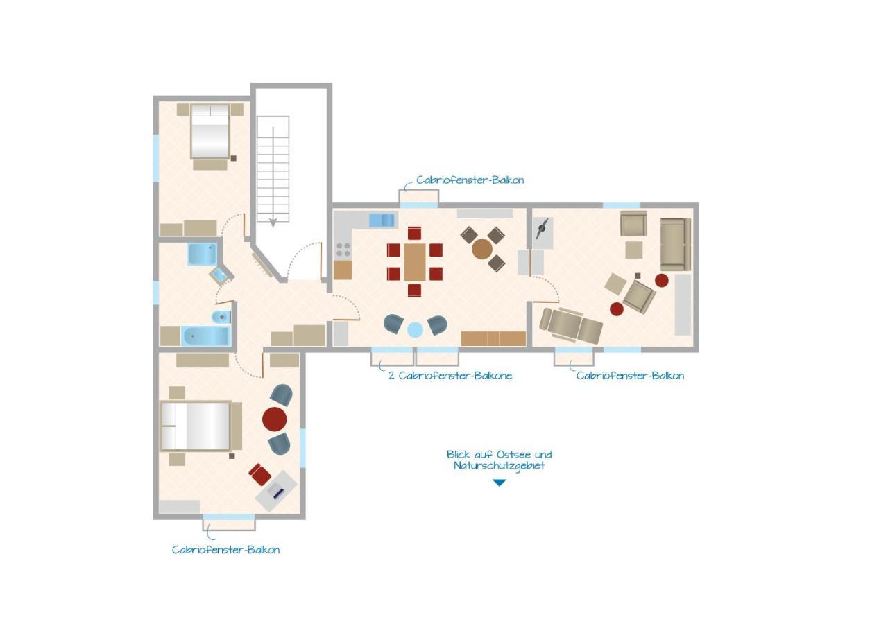 Traumblick Und Komfort - Lichtdurchflutete 85 Qm Wohnung Nahe Suedstrand Goehren Inklusive Schwimmbad Und Sauna Im Ahoi Sellin Εξωτερικό φωτογραφία